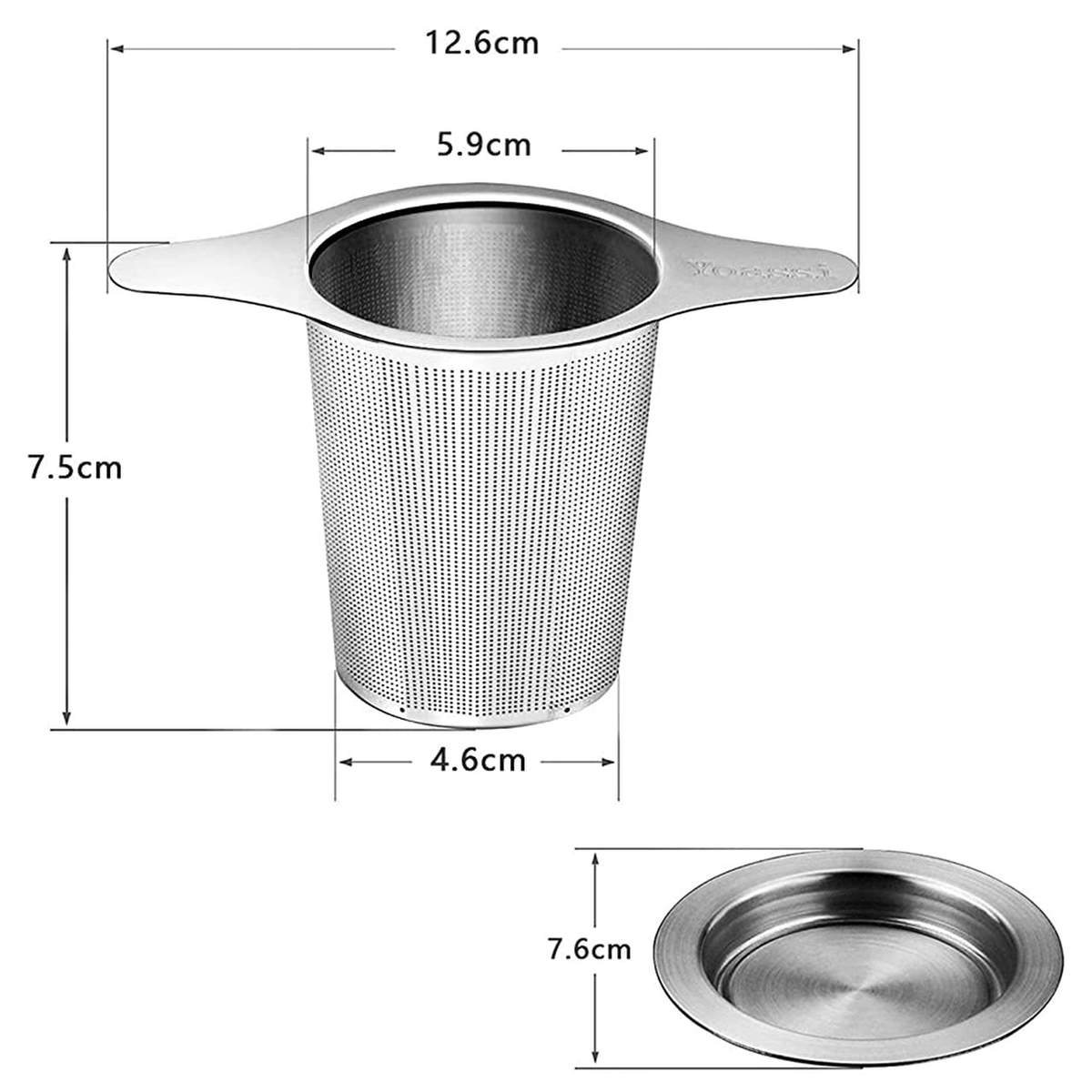 Filtre à thé en acier inoxydable, Ø 5 cm, compatible lave-vaisselle